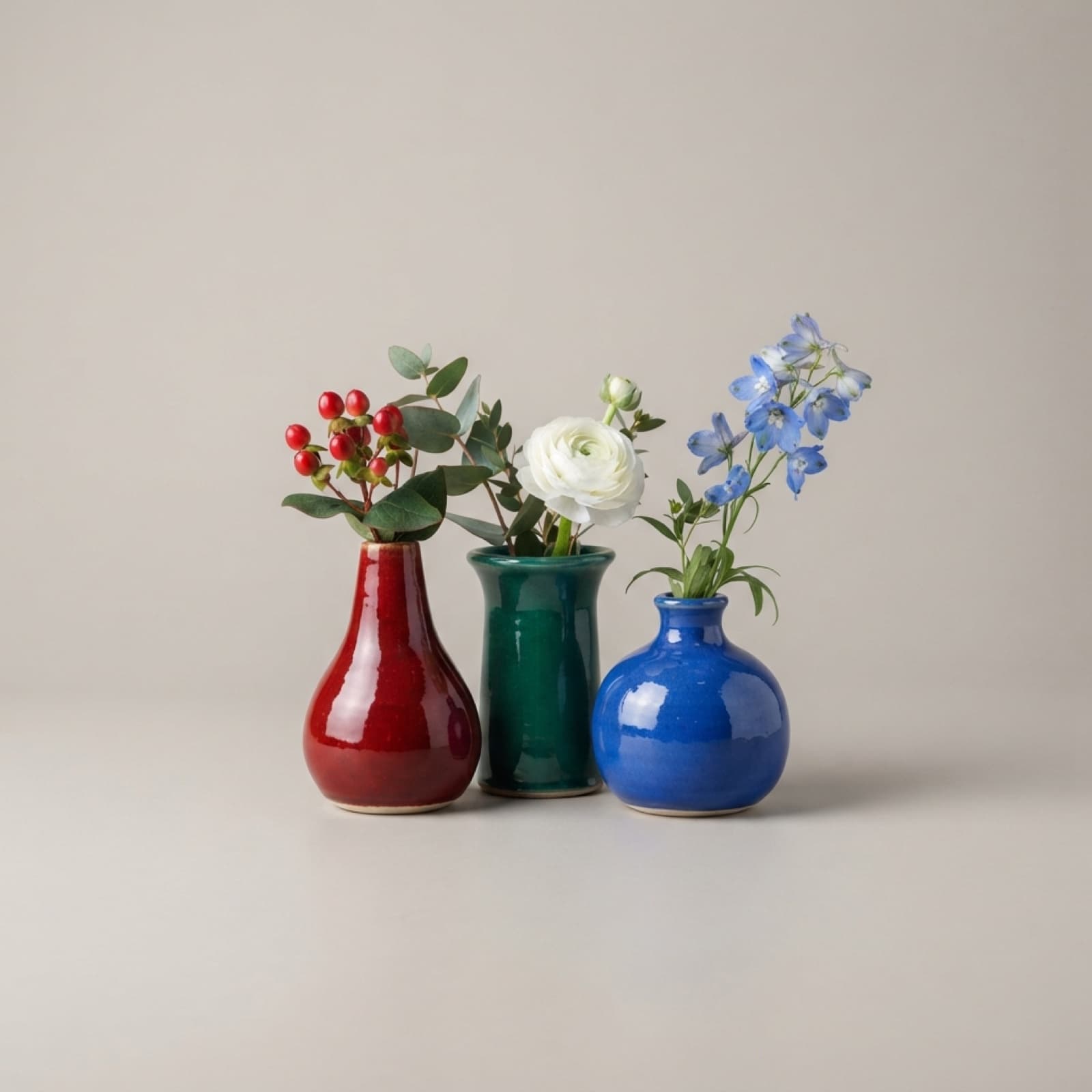 Attar Bud Vase Trio — hand-painted pottery by NAQSHÉ