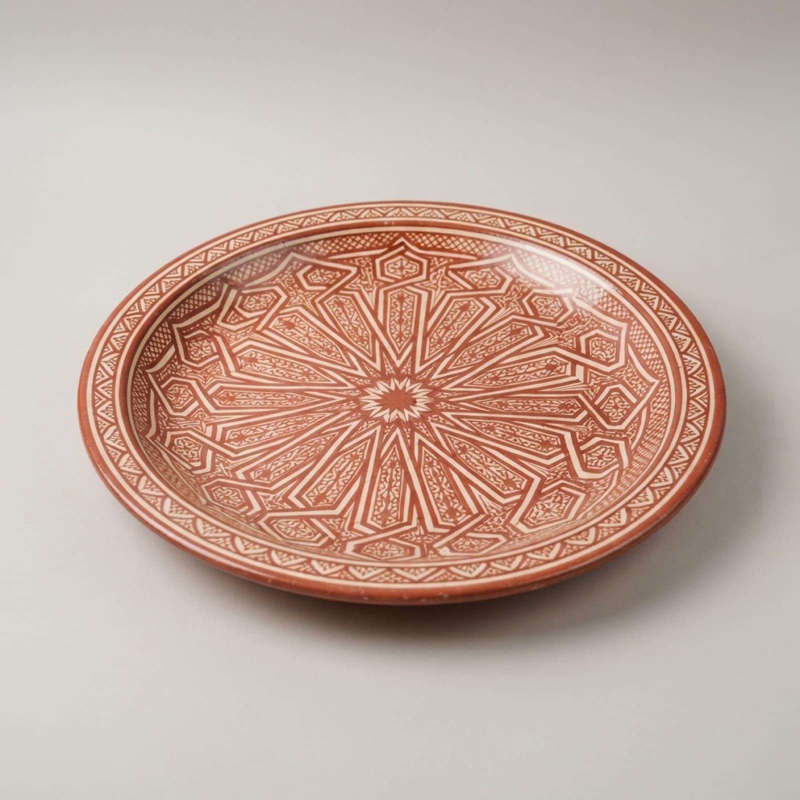Girih Strapwork Platter — hand-painted pottery by NAQSHÉ