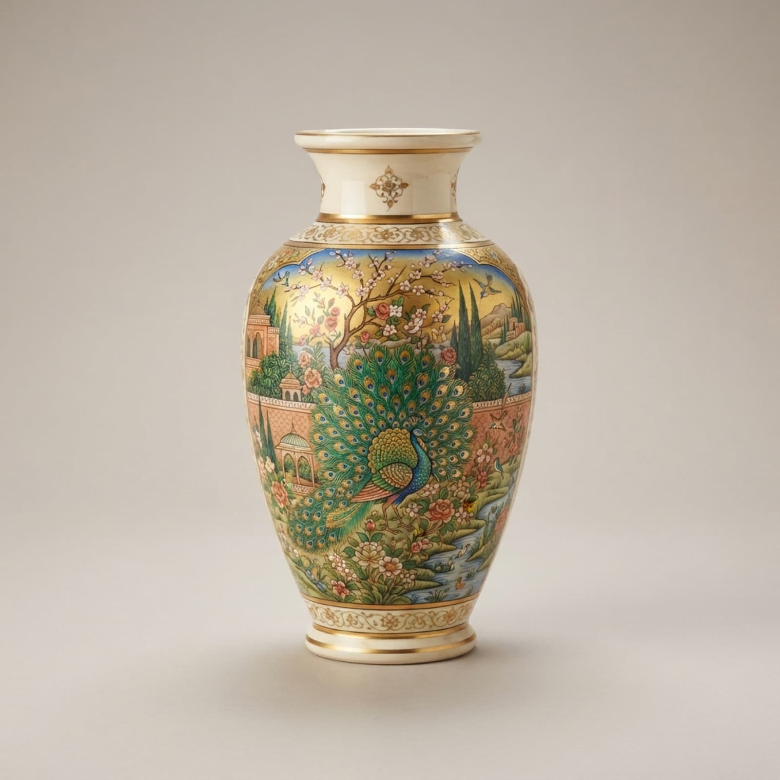 Mor Peacock Vase — hand-painted pottery by NAQSHÉ
