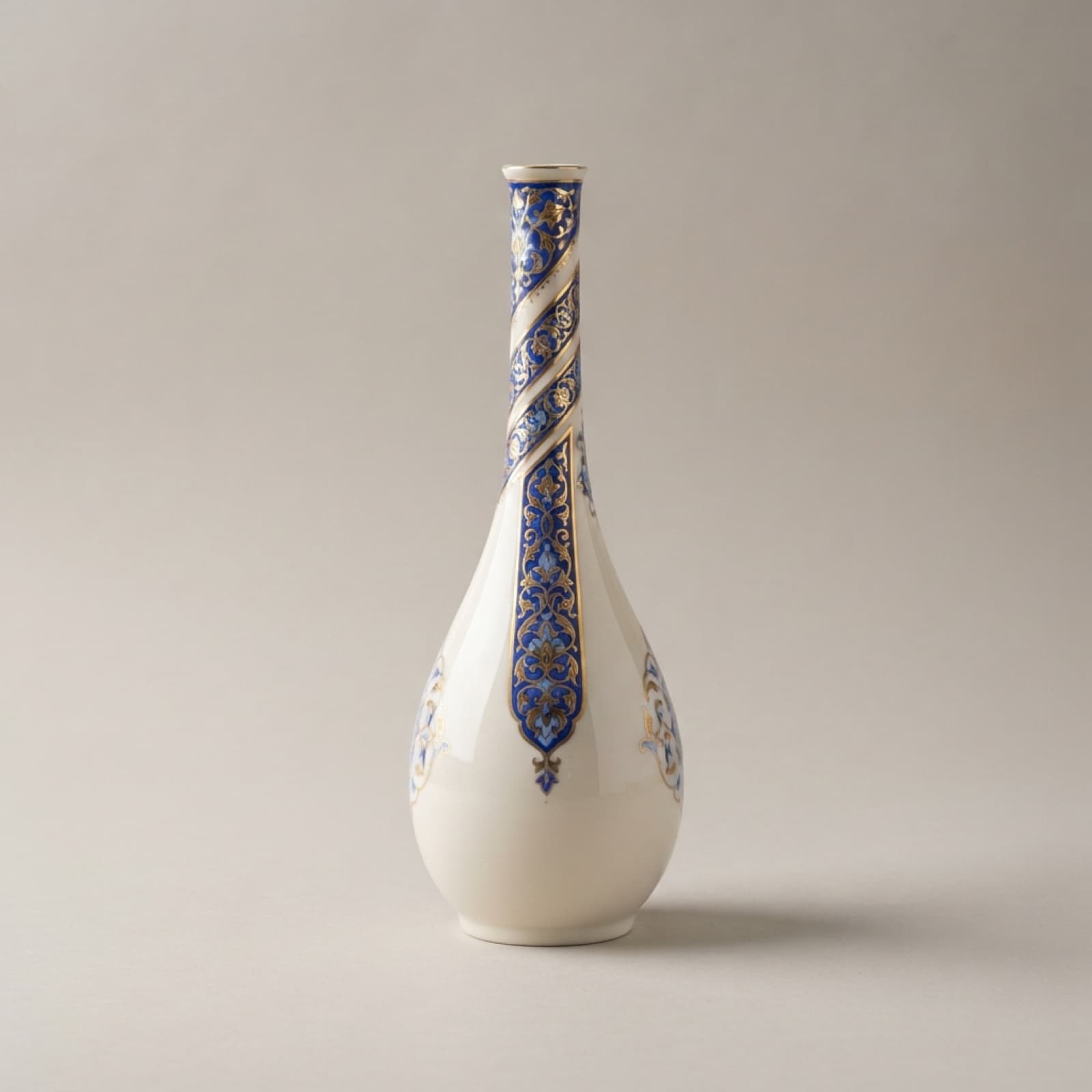 Qibla Bottleneck Vase — hand-painted pottery by NAQSHÉ