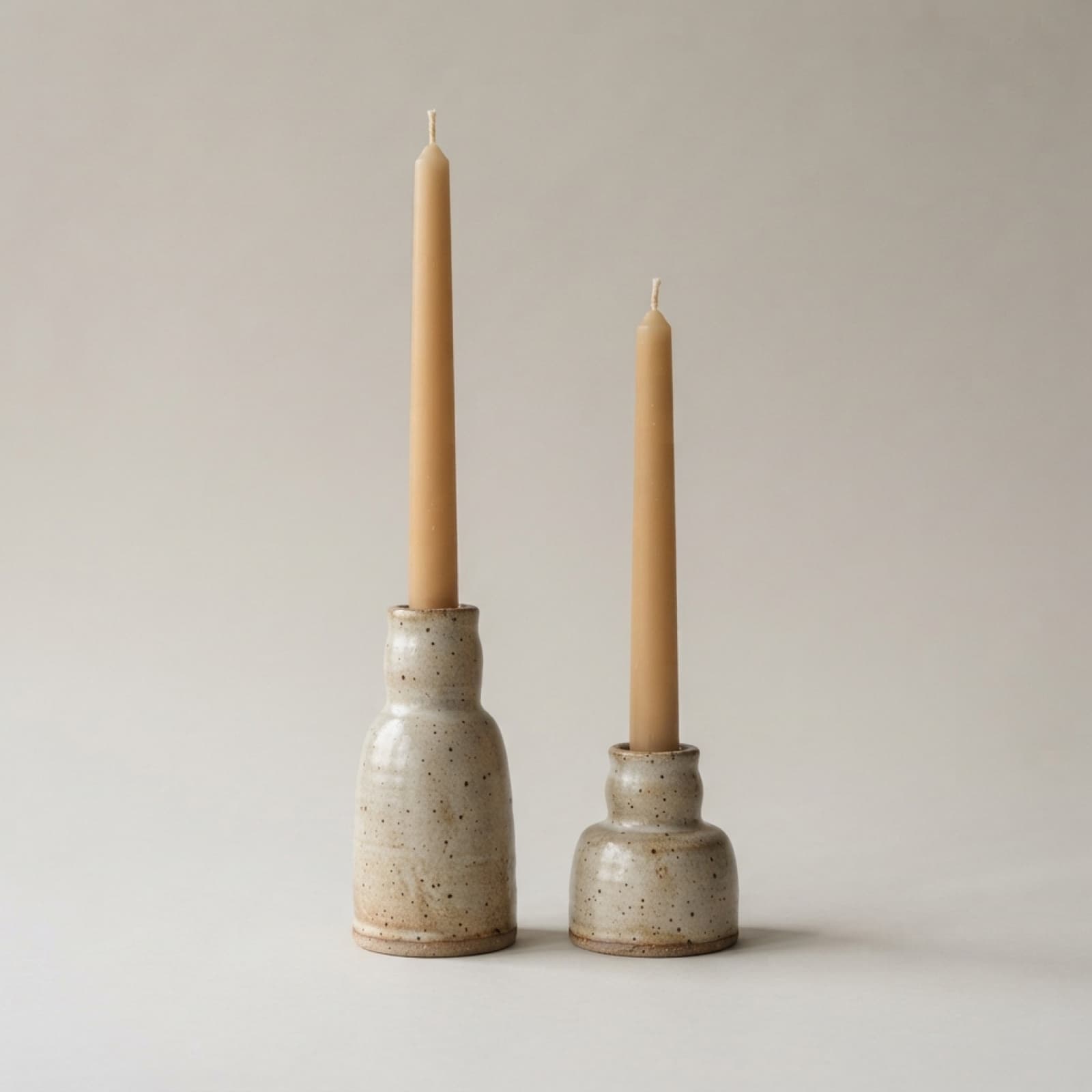 Koza Candle Holder Pair — hand-painted pottery by NAQSHÉ